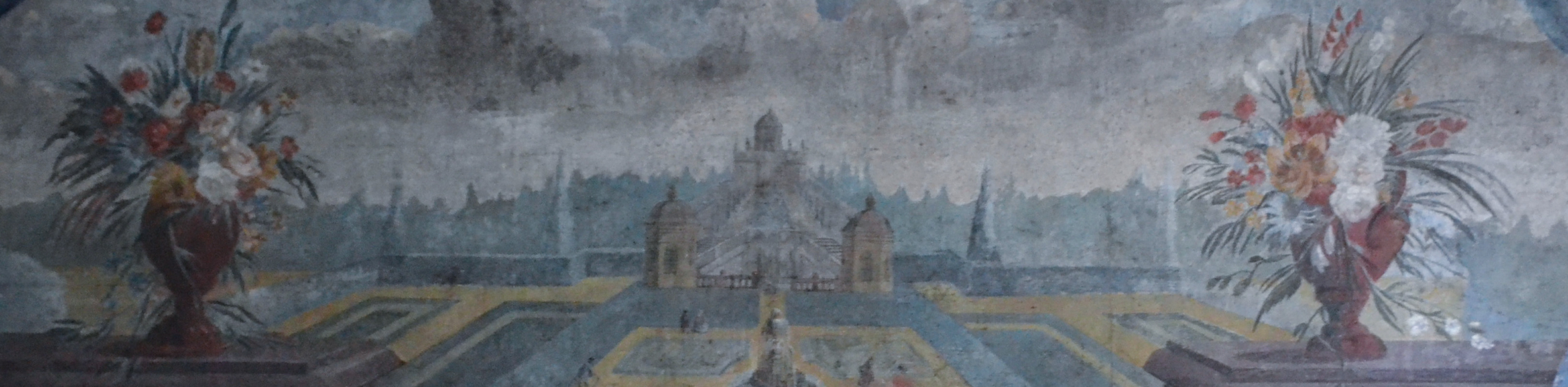 A close up of a tapestry in Versaillesrummet Versaillesrummet at Gathenhielmksa Huset