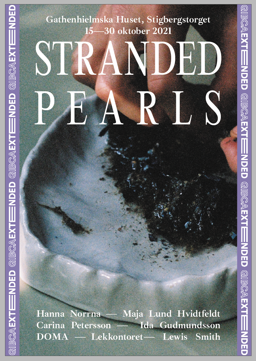 Stranded Pearls poster Artist Catherine Paterson working in a room at Gathenhielmska Huset.